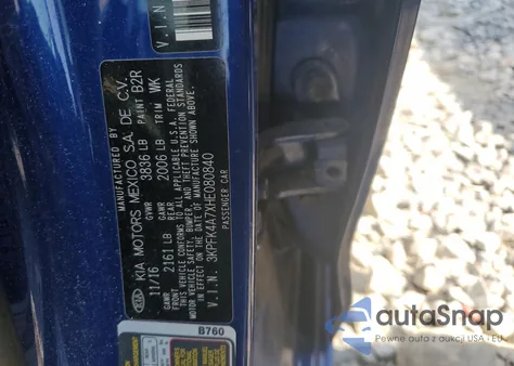 2017 Kia Forte Lx from USA, damaged, VIN 3KPFK4A7XHE080840